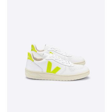 Zapatillas Veja V-10 LEATHER Mujer White/Mint | España 647HAP